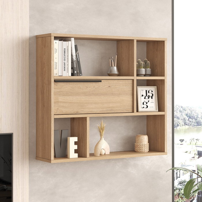 Hanah Home On5-S Estantería de Pared Nogal